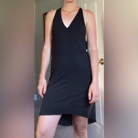 Black V Neck Dress - Picture 1 of 6